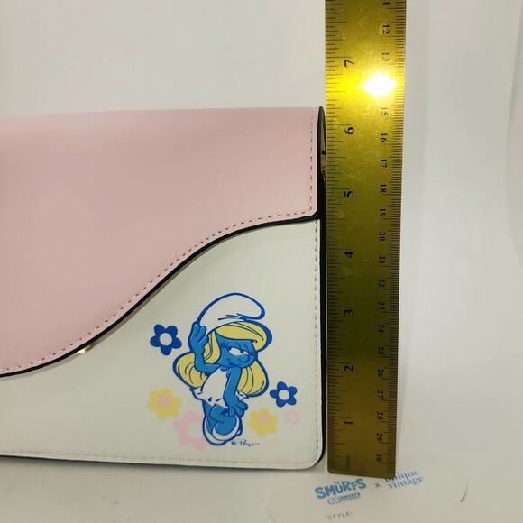 Unique Vintage Smurfs Purse Smurfett Pink kidcore Cartoon 90s Nostalgic Shoulder - Picture 9 of 11